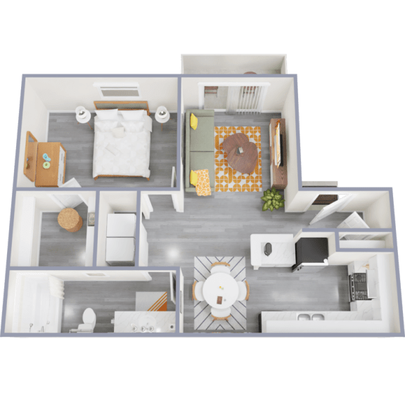 a floor plan of a 1 bedroom apartment