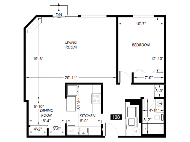 1 Bedroom Floor Plan