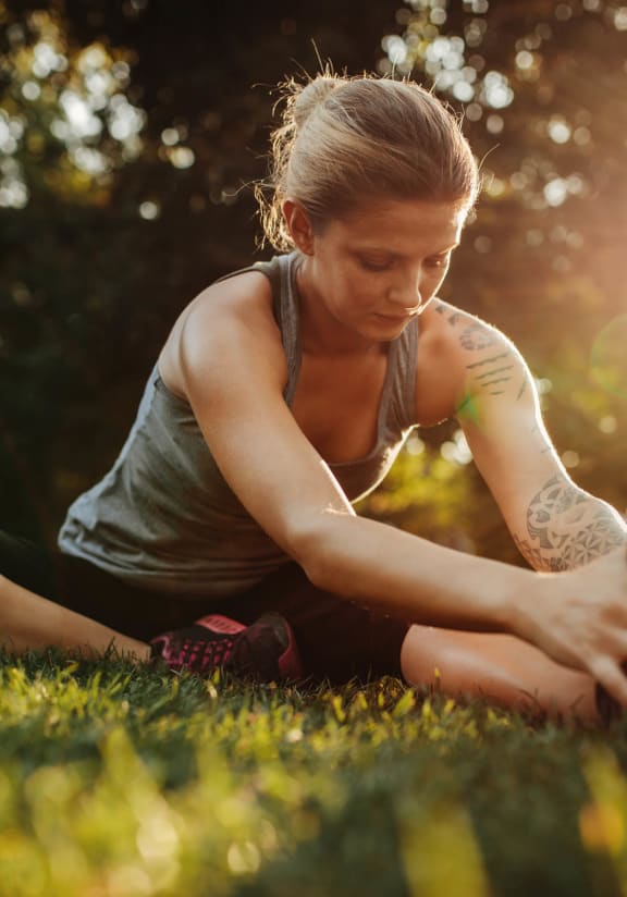 Woman Stretching at Willowest in Vinings, Atlanta, 30339