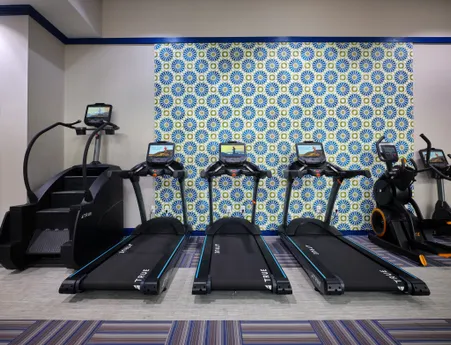 Fitness center with treadmills.