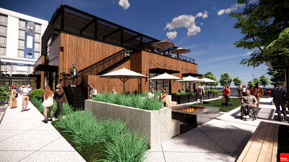 Patio View at The Union Flats at Fishers District, Fishers, 46037