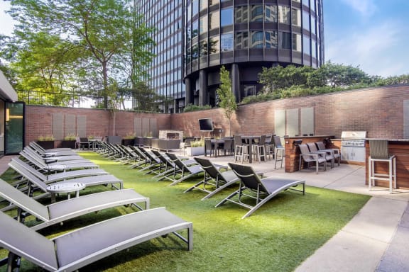 BBQ Picnic Area ta North Harbor Tower Chicago Apartments