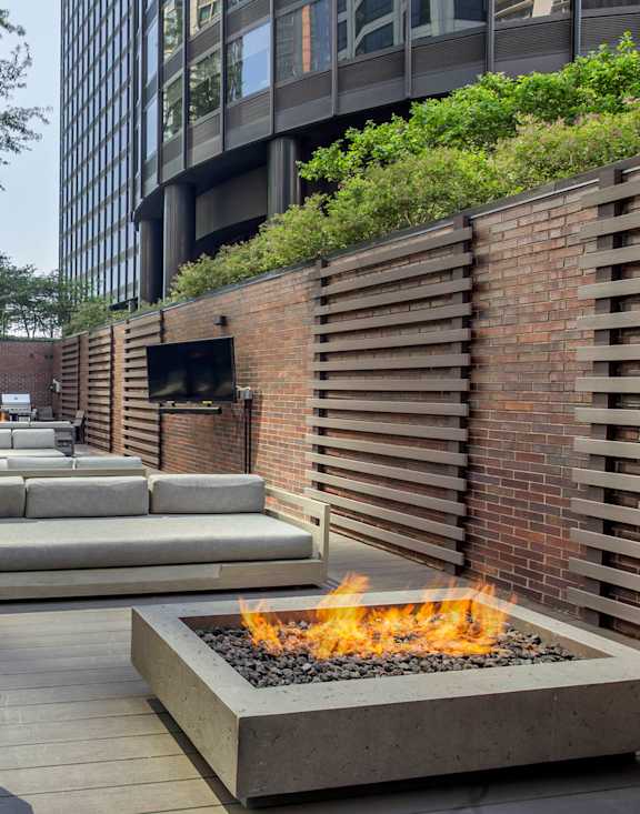 Outdoor Lounge Area at North Harbor Tower in Chicago, Illinois