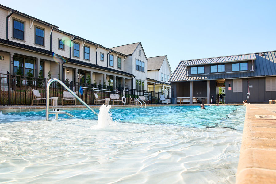 resort style pool and resident clubhouse at HARMON Jefferson Village