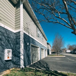 apartment building with garage
