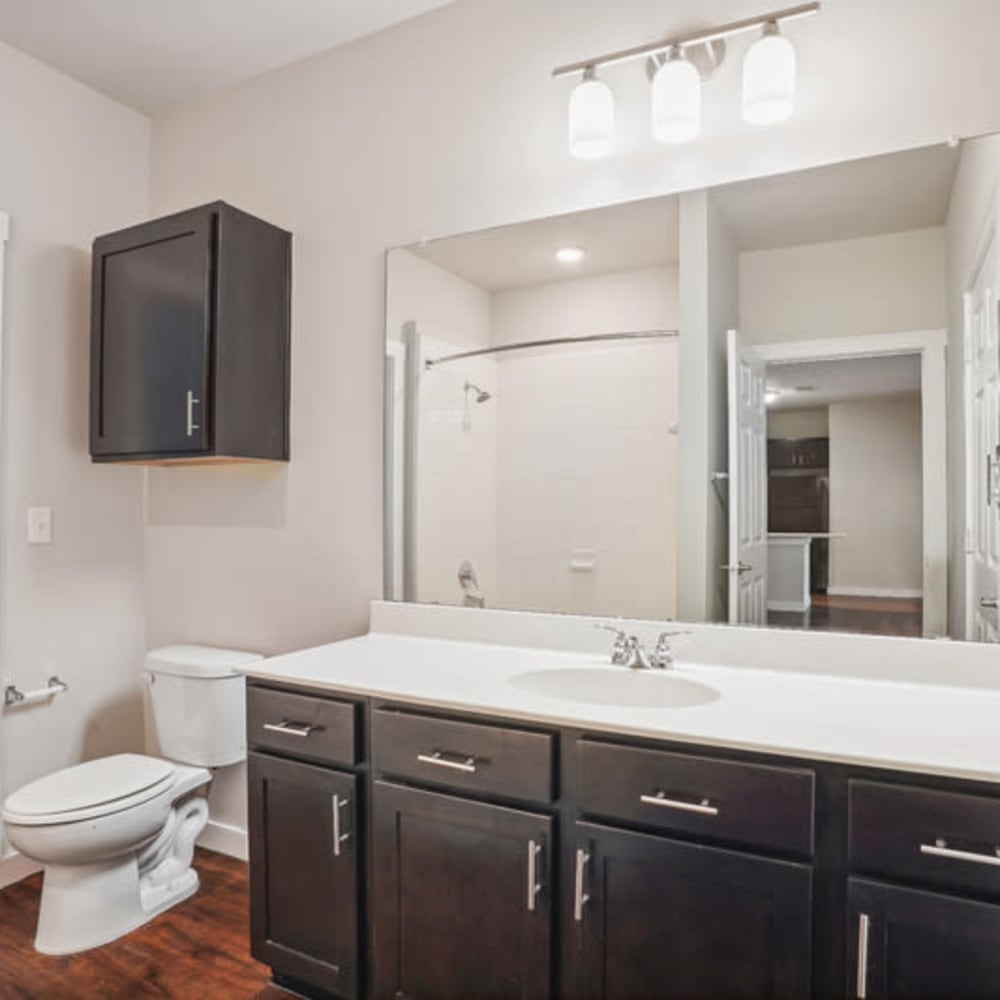 Bathroom area at 4000 Hulen Apartments in Fort Worth, Texas