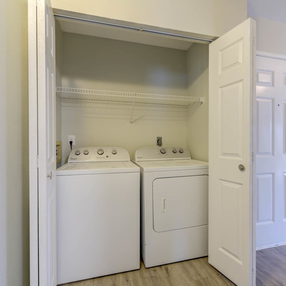 Laundry facility at Lago Vista Apartments in St. Charles, Missouri