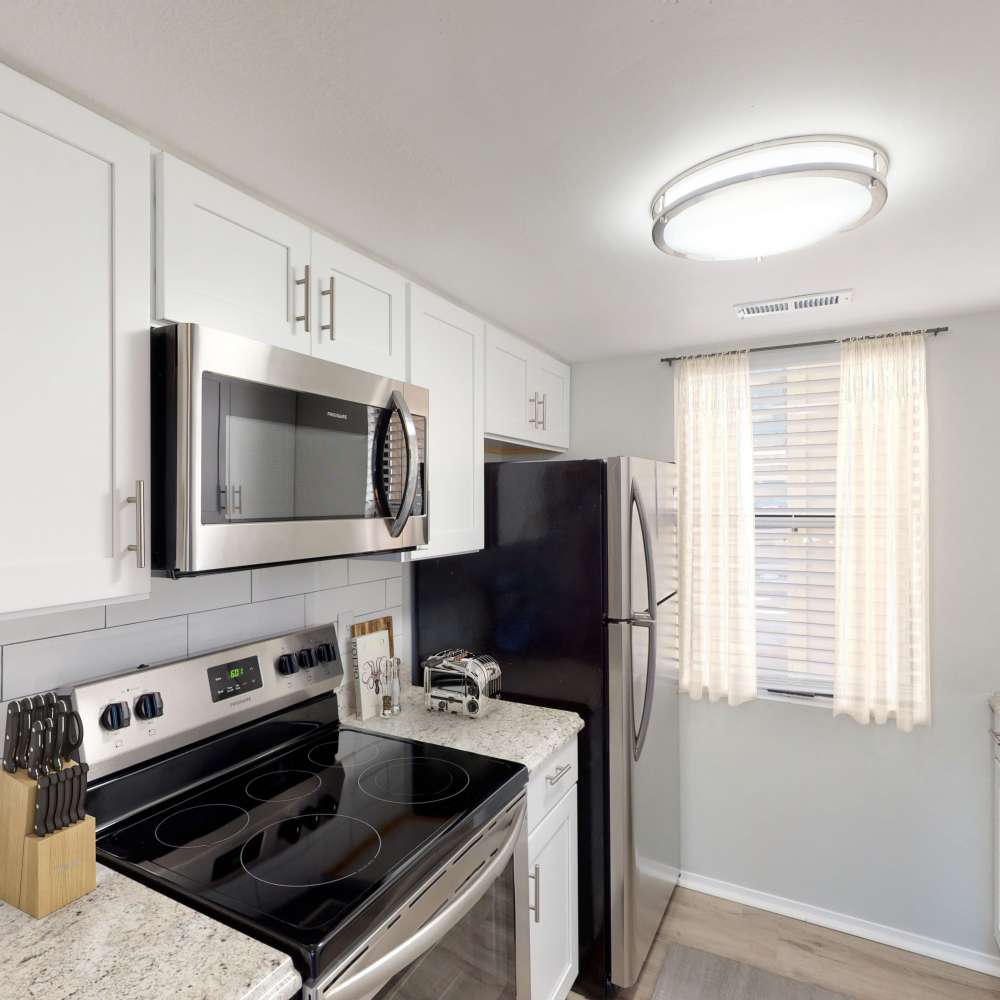 Kitchen at Lago Vista Apartments in St. Charles, Missouri