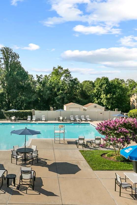 Pool Side Relaxing Area at McDonogh Township Apartments, Maryland