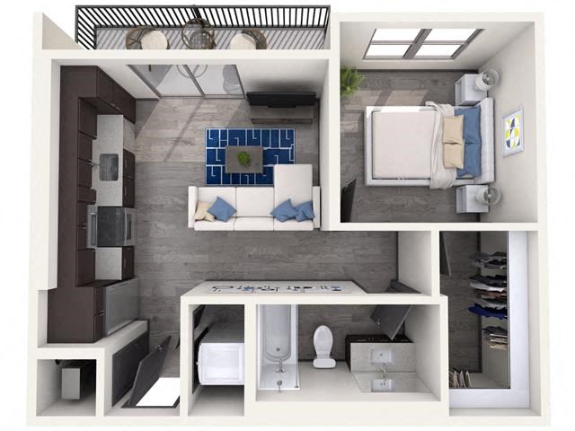 Explore this chic urban apartment, featuring a perfect blend of style and function.