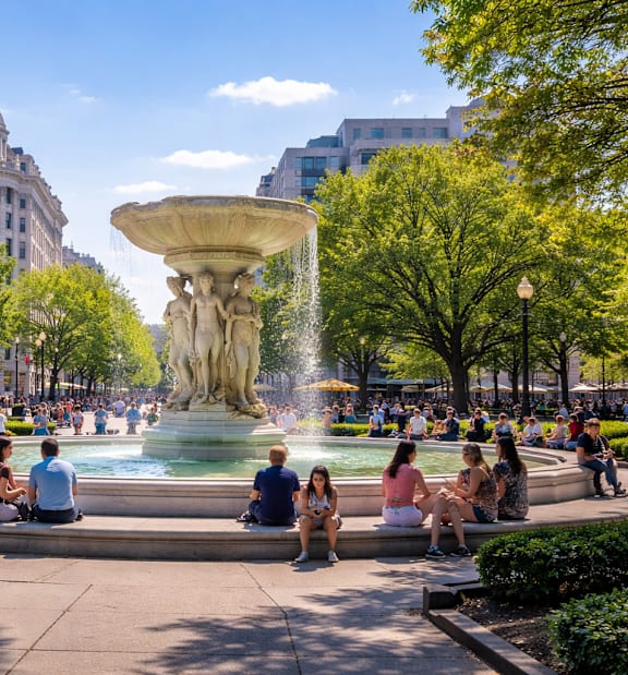Dupont Circle Fountain at The Glover House Apartments, Washington, DC, 20007