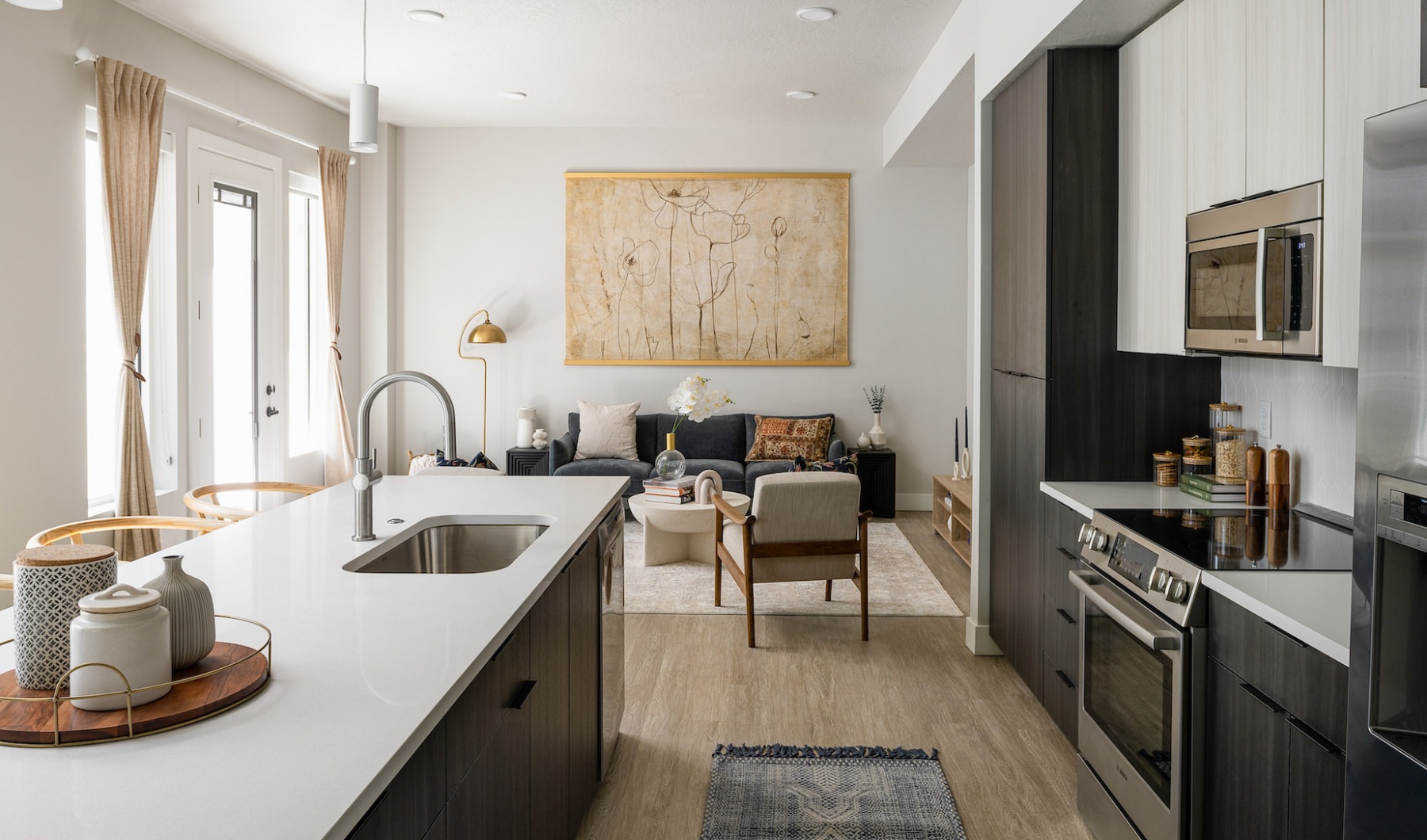 kitchen and living space
