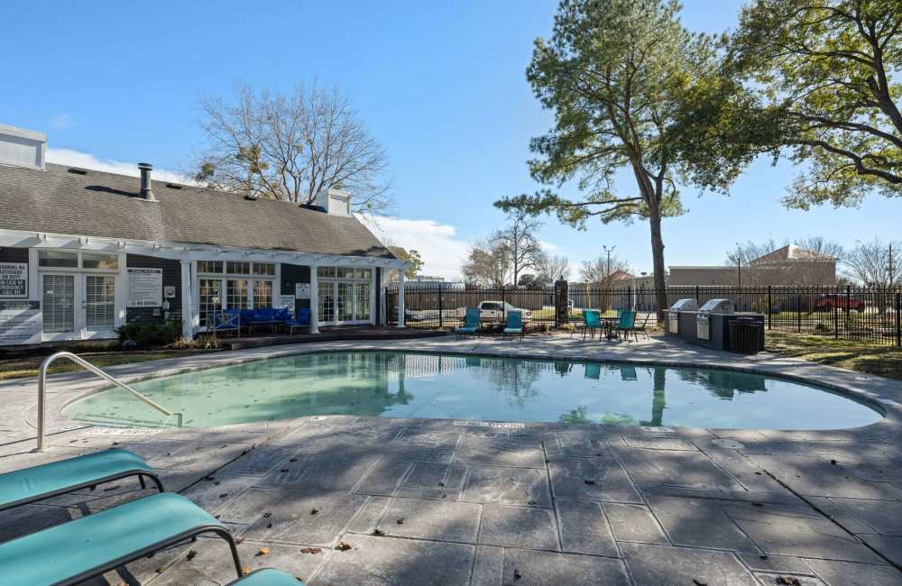 Resort-style swimming pool at Verena at Cypresswood in Spring, Texas