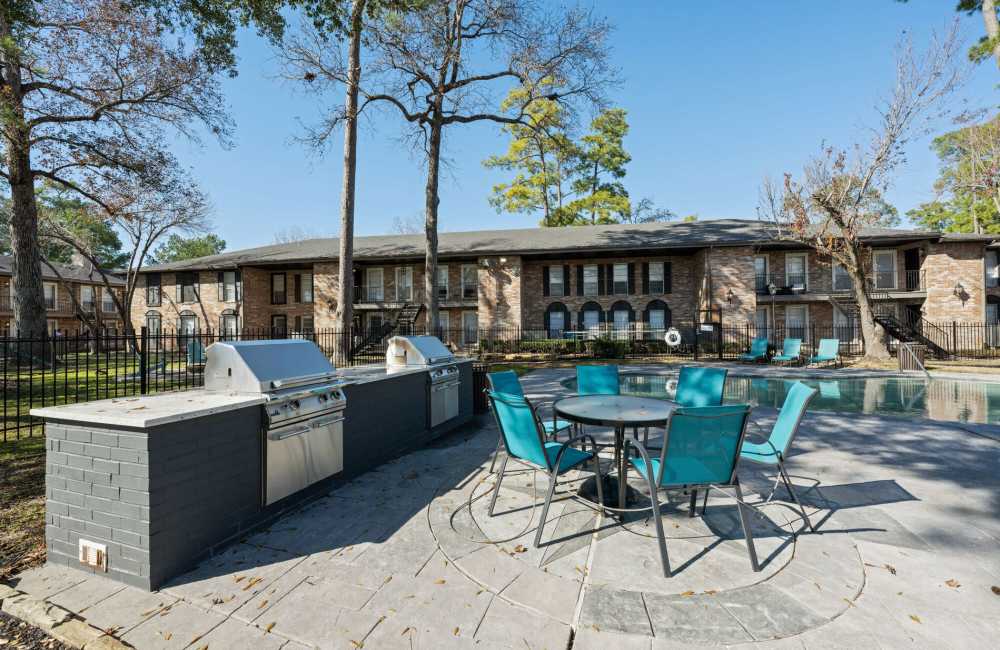 Outdoor barbeque area at Verena at Cypresswood in Spring, Texas