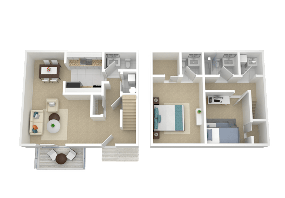 2 bed 2 bath Townhome at The Madison Apartments and Townhomes, Lawrenceville, GA, 30044