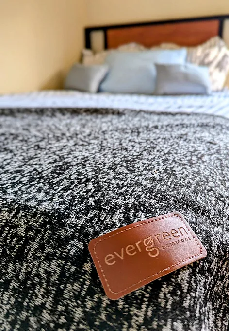blanket with evergreen tagline