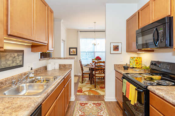 Modern kitchen at The Glover House Apartments, Washington, District of Columbia