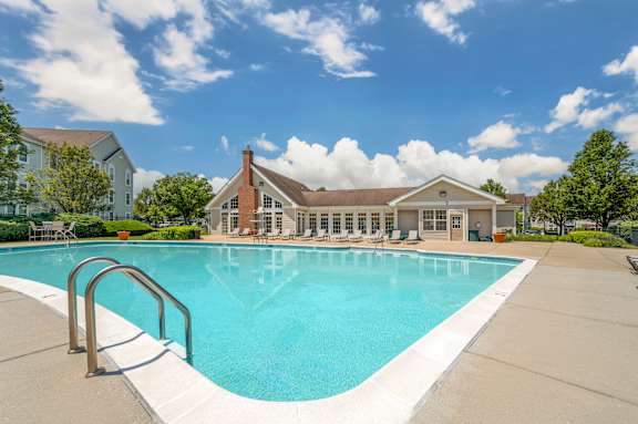A large swimming pool at The Apartments at Wellington Trace, Frederick, MD, 21703