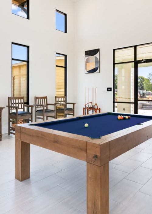 Billiards table in the game room at Parkway Villas in Broussard, Louisiana