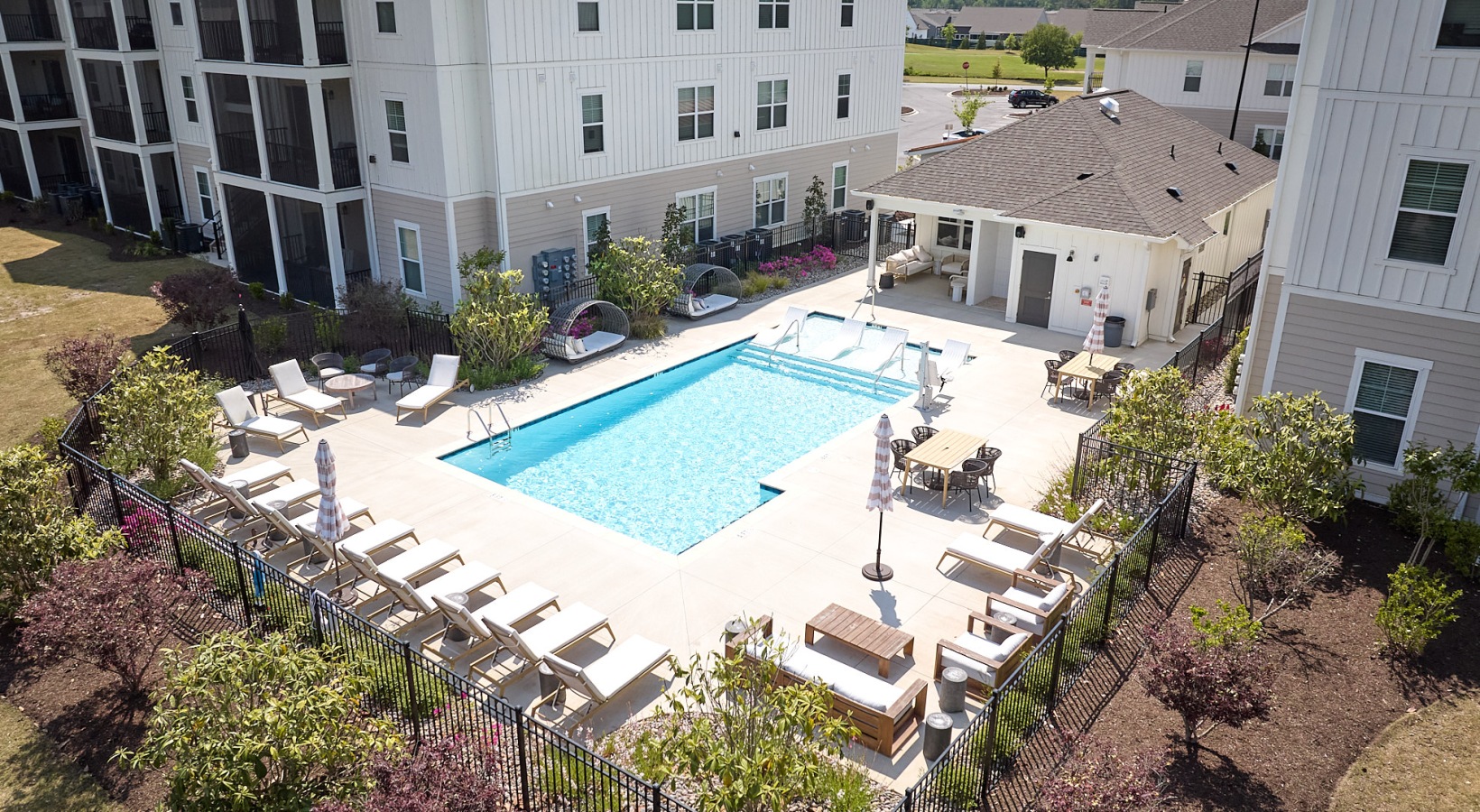 The View at Crow Creek overhead pool view