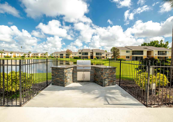 the preserve has a grill and a fence