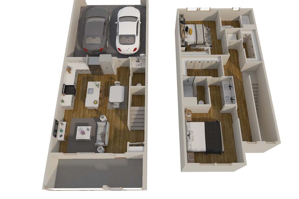 Townhome floor plan B for The Havenly Gilbert in Gilbert, Arizona