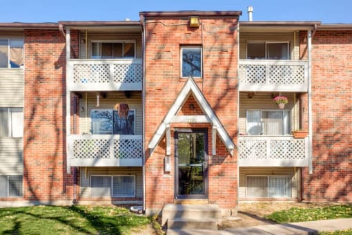 Exterior of building with private balconies and patios