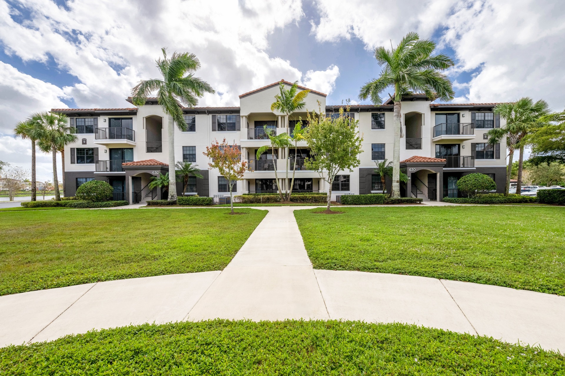 Exterior of apartment building