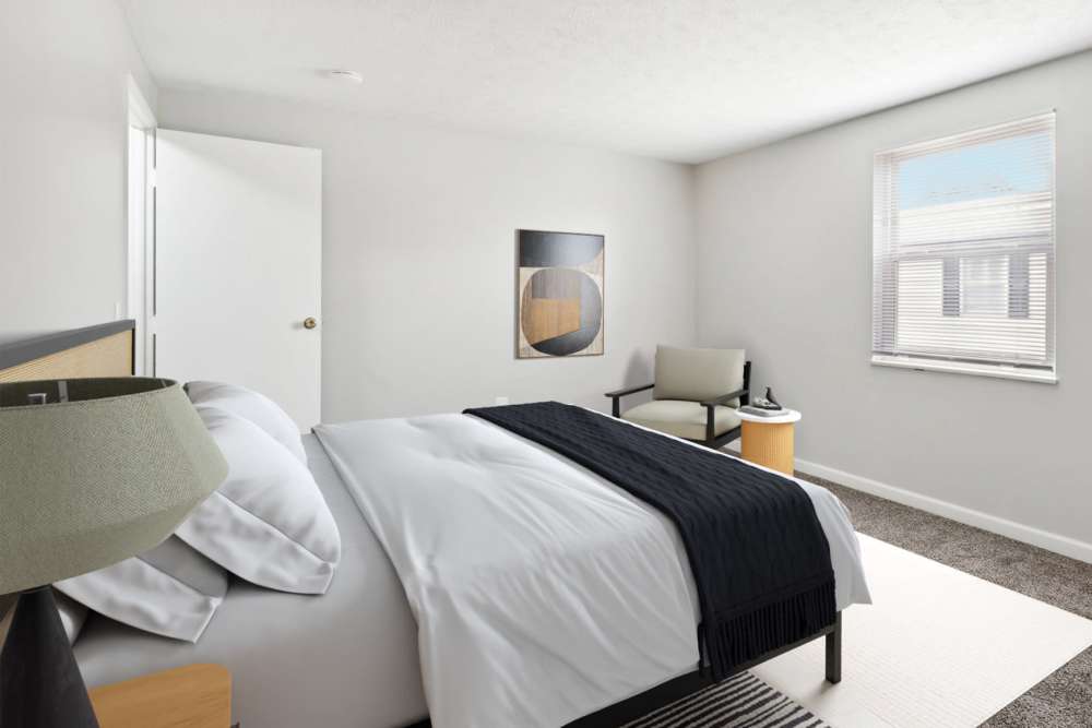 Bedroom at North Eden Townhomes in Columbus, Ohio