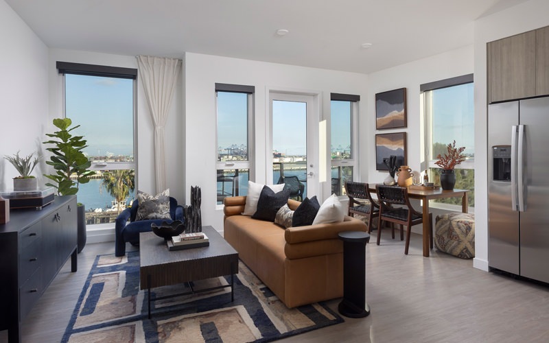Open space living area with natural lighting