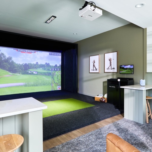 large screen with chairs