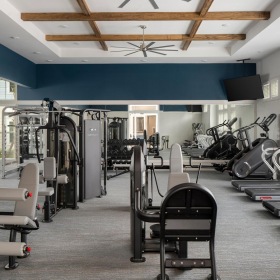 a gym with exercise equipment