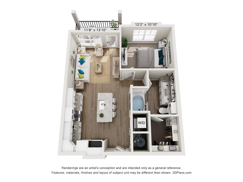 1 Bedroom floor plan