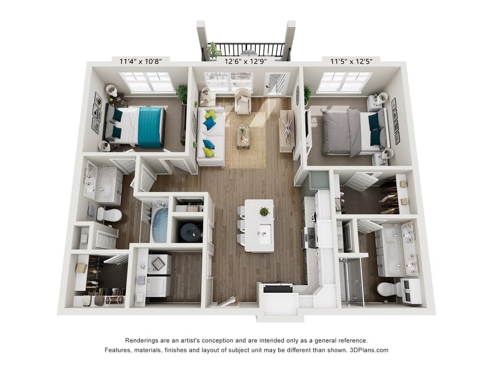 2 Bedroom floor plan