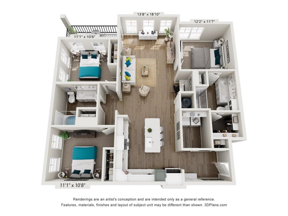 3 Bedroom floor plan