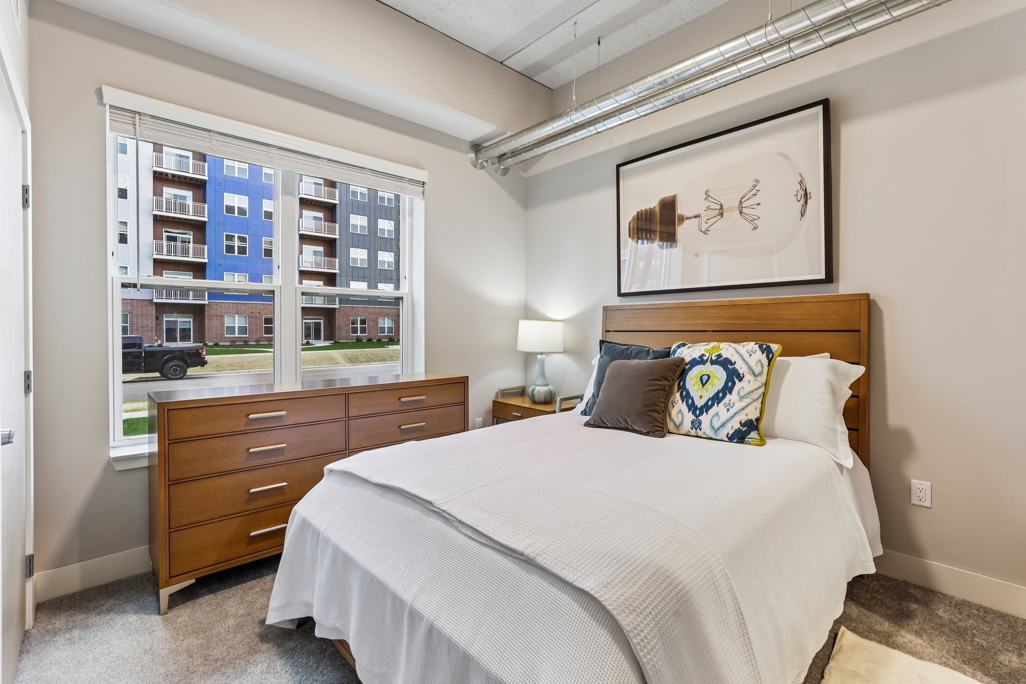 The Victoria at Huxley Yards – Model Apartment Bedroom for Senior Living in Madison, WI
