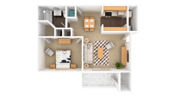 Sapphire 1 Bedroom 1 Bathroom, 685 sq. ft., at Barton Farms in Greenwood, IN 46143