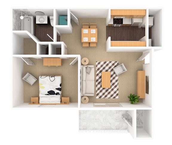 Sapphire 1 Bedroom 1 Bathroom, 685 sq. ft., at Barton Farms in Greenwood, IN 46143
