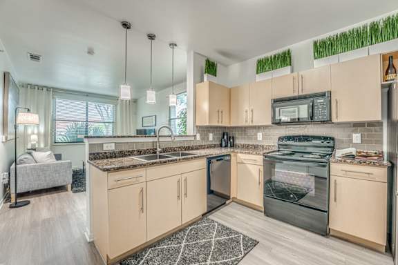 Modern Kitchen at Vue Live Oak Apartments, Dallas, TX