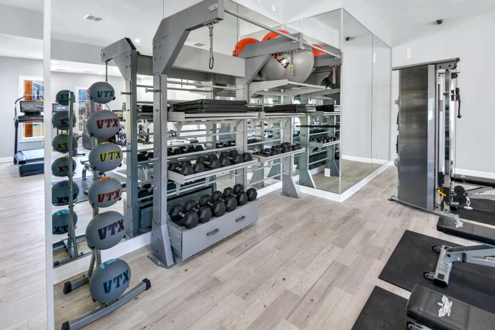 Fitness center at Highlands at Alexander Pointe in Charlotte, North Carolina