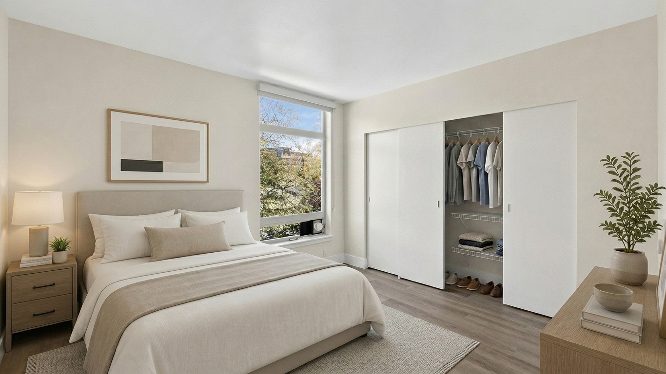 Link bellevue 1x1b bedroom view1 furnished