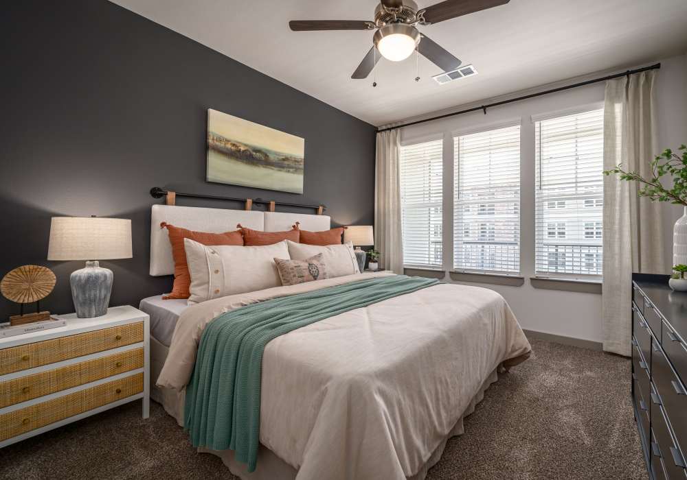 Model bedroom at Harmony Park in Spring, Texas