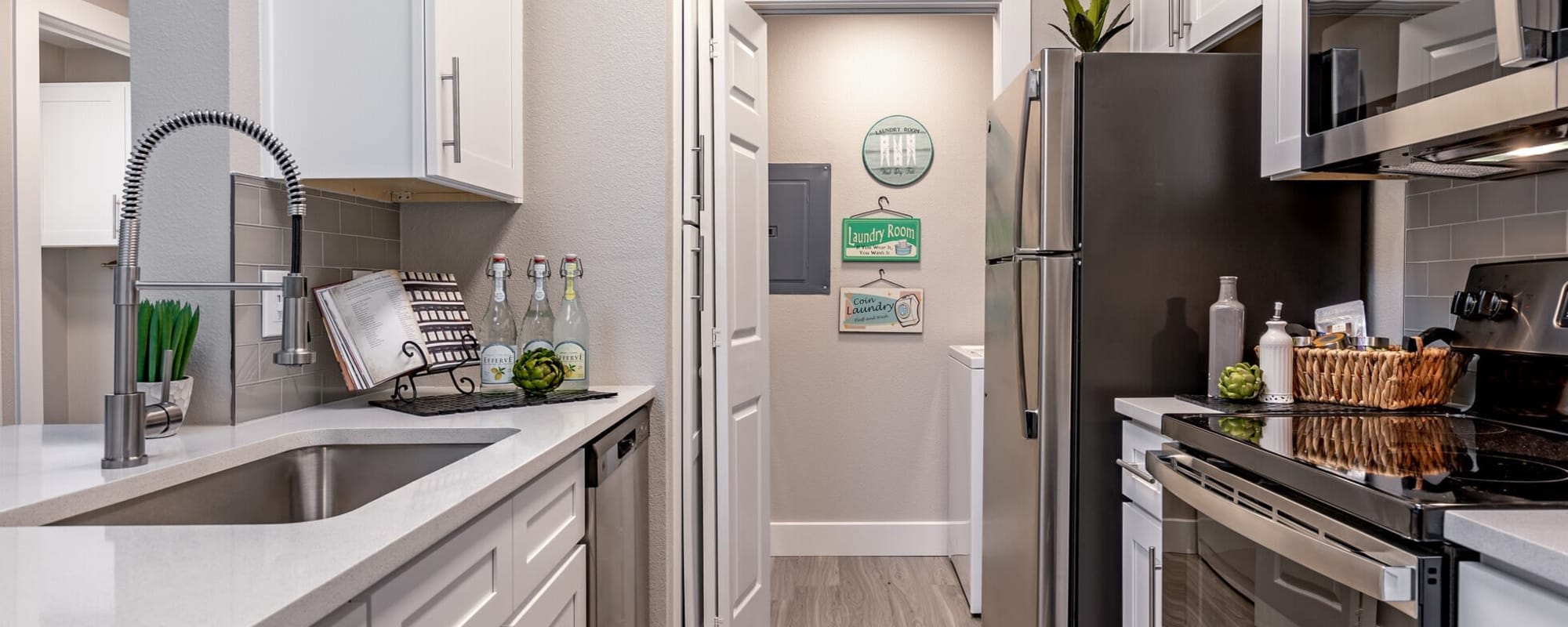 Kitchen area at Lakes At Lewisville in Lewisville, Texas 