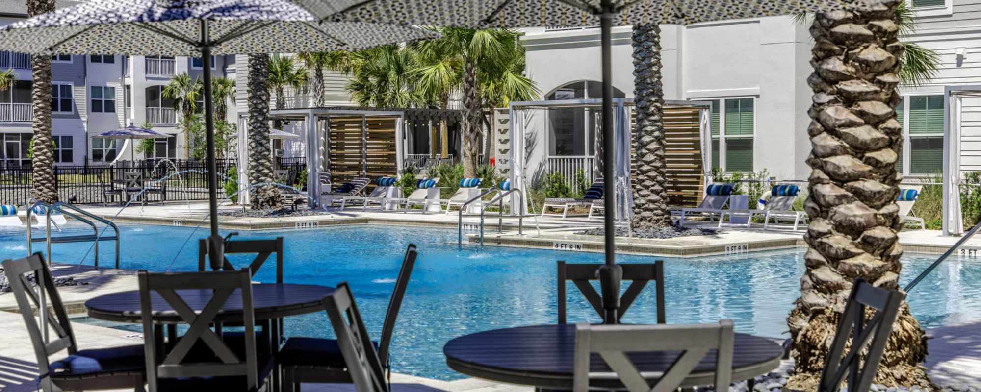 Swimming pool area at The Beacon in New Smyrna Beach,Florida