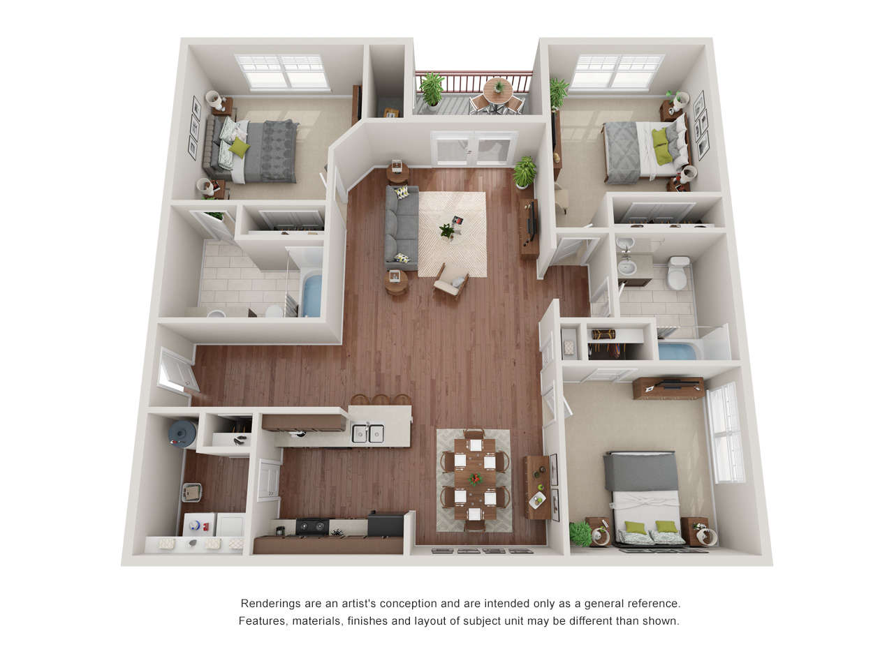 Villas at Colt Run 3 bedroom, 2 bathroom floor plan