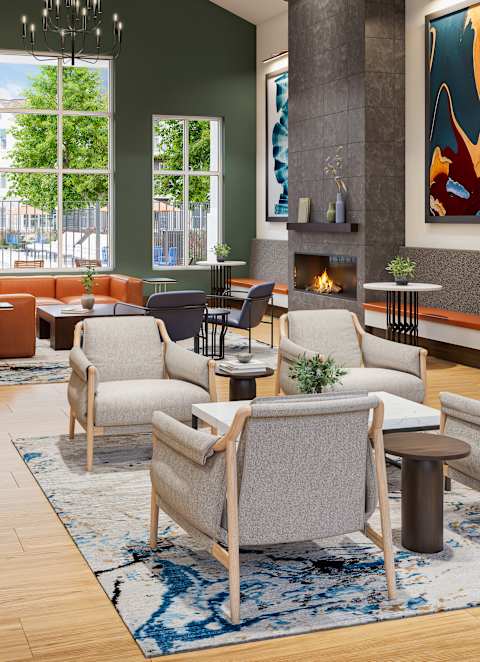 Living Room Space at Anson Crossing Apartments, Maxwell, Texas