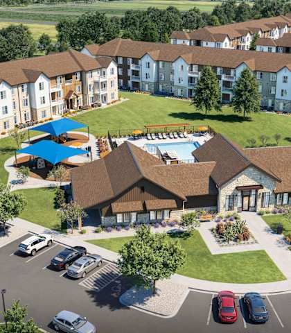 A Large Apartment Complex at Anson Crossing Apartments, Texas