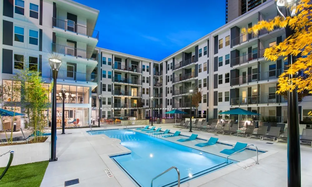 Swimming pool and exterior of apartments