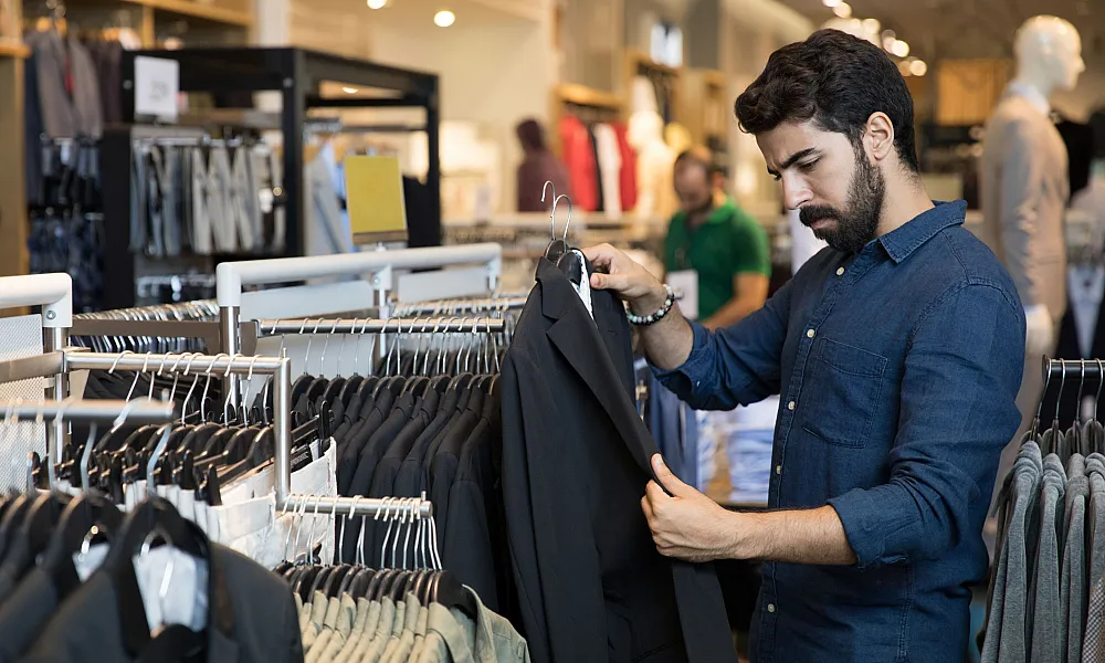 man shopping