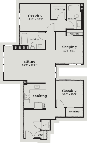 Alexan Webster Three Bedroom Floor Plan C1